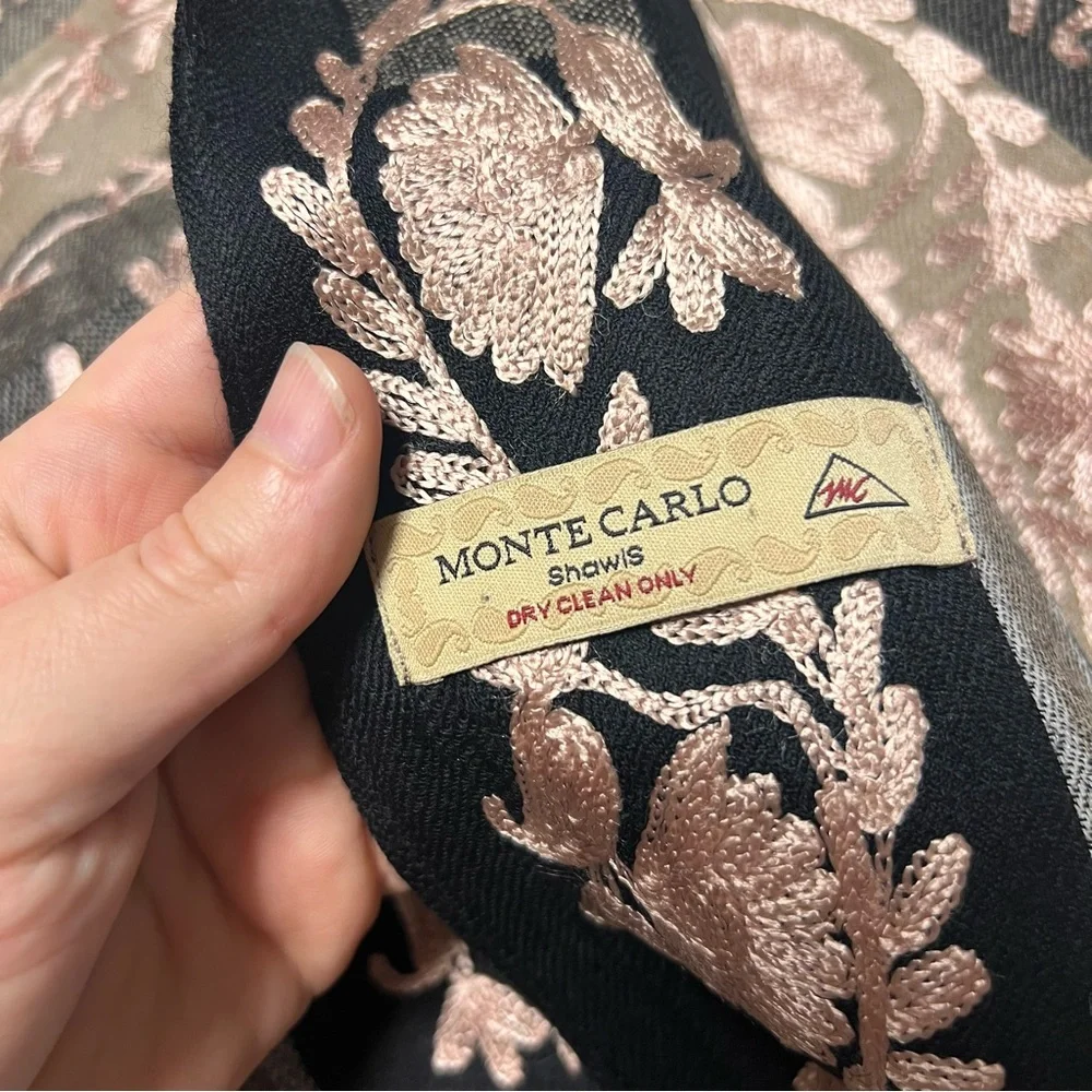 Monte Carlo shawls heavily embroidered shawl - Picture 3 of 5